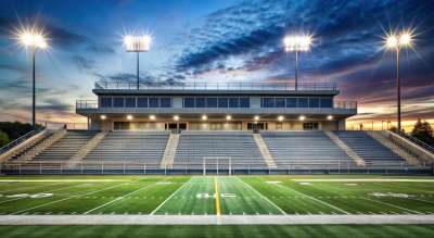 Football stadium under lights